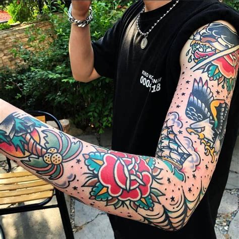 american traditional tattoo man|american traditional full sleeve tattoos.